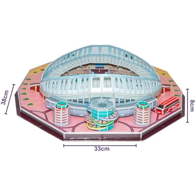 PUZZLME KHALIFA INTERNATIONAL STADIUM 3D PUZZLE - WORLD CUP FOOTBALL ARENA ASSEMBLY BUILDING KIT - AUTHENTIC & REALISTIC DETAILING, NO TOOLS REQUIRED - PUZZLES FOR ADULTS & KIDS - 38X33X8CM, 94-PIECES - Image 4